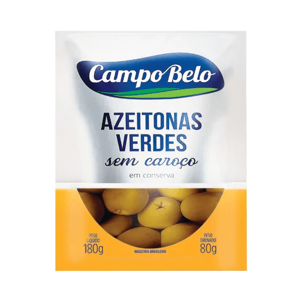 Azeitona Verde Sem Caroço Campo Belo - 80gr - Imagem 1