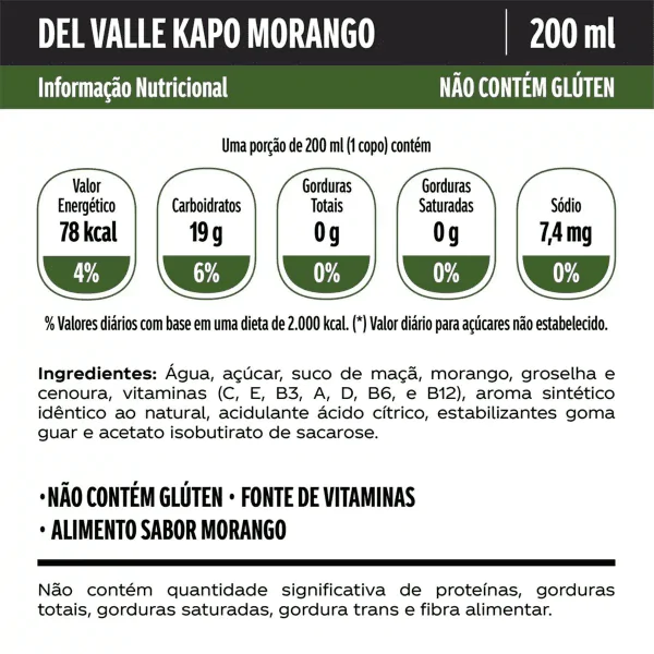 Suco Del Valle Kapo Sabor Morango - 200ml - Imagem 2