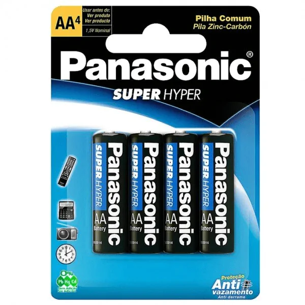 Pilha AA Panasonic Super Hyper - 4und