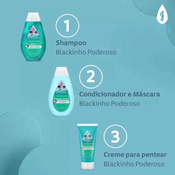 Shampoo Infantil Johnson's Baby Cabelos Crespos - 400ml - Imagem 3