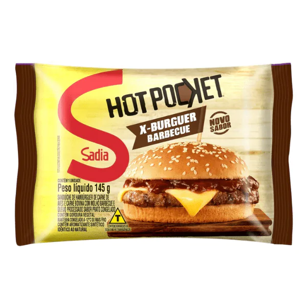 Hot Pocket Sadia X-burguer Barbecue - 145gr-1 Hot Pocket Sadia X-burguer Barbecue - 145gr - Imagem 1