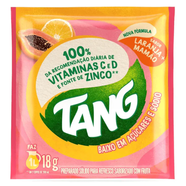 Refresco em Pó Tang Laranja&Mamão - 1L-1 Refresco em Pó Tang Laranja/Mamão - 1L - Imagem 1