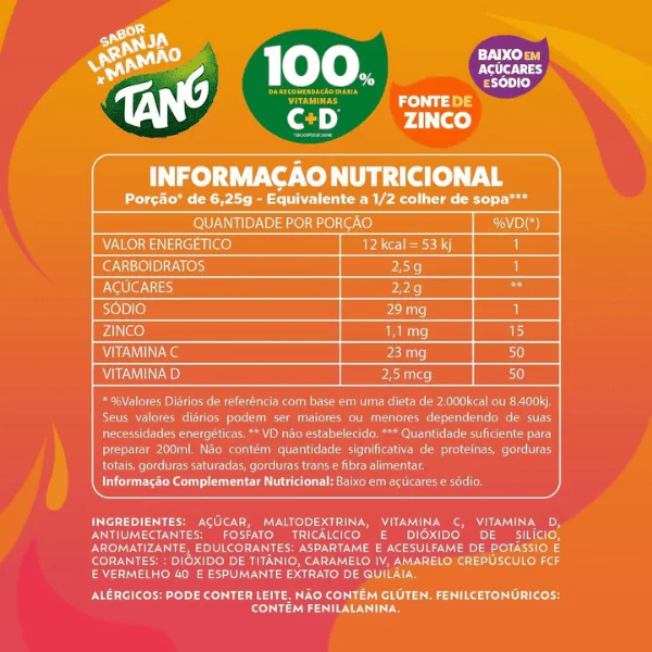 Refresco em Pó Tang Laranja/Mamão - 1L - Imagem 2