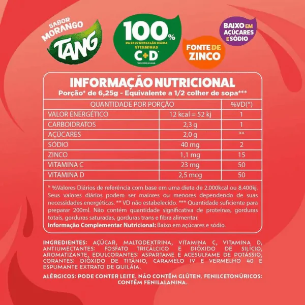 Refresco em Pó Tang Morango - 1L - Imagem 2