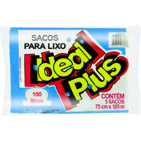 Saco de Lixo Tradicional Preto 50L - 10und - Imagem 1