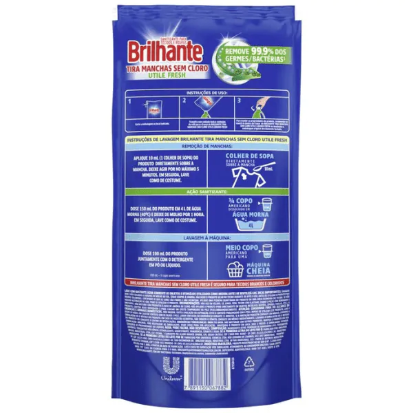 Tira Manchas Brancas/Coloridas Brilhant Refil - 450ml - Imagem 2