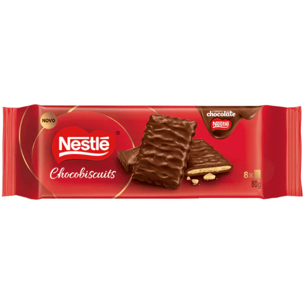 Biscoito Nestlé Cobertura Chocolate Chocobiscuit - 78gr