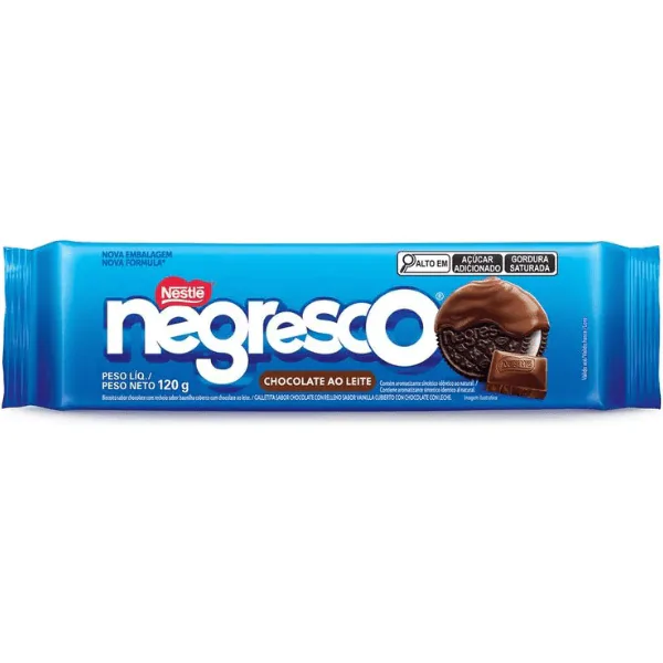 Biscoito Negresco Cobertura Chocolate Ao Leite - 120gr - Imagem 1