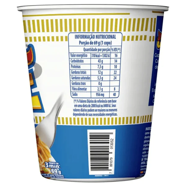 Cup Noodles Nissin Carne Defumada - 69gr - Imagem 2