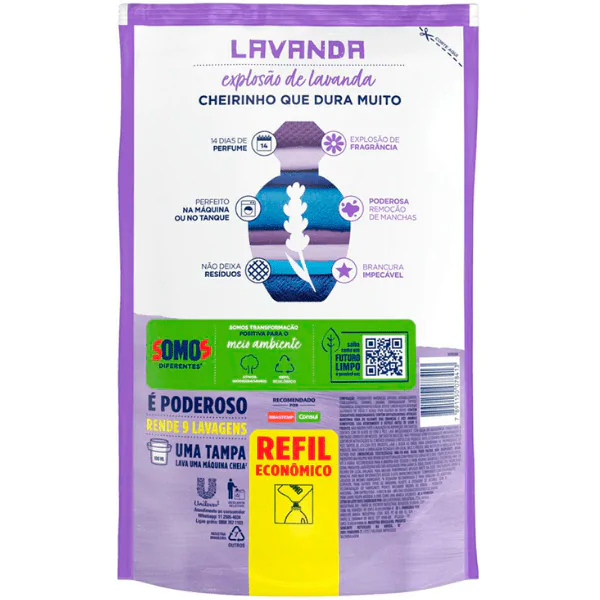 Sabão Líquido Omo Lavanda Refil - 900ml - Imagem 2