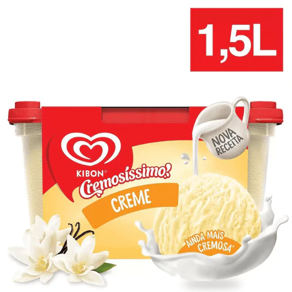 Sorvete Kibon Cremosíssimo Creme - 1,5L* - Imagem 2