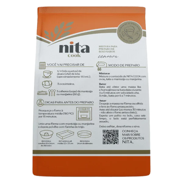Mistura Pronta de Bolo Nita Cenoura - 450gr - Imagem 3