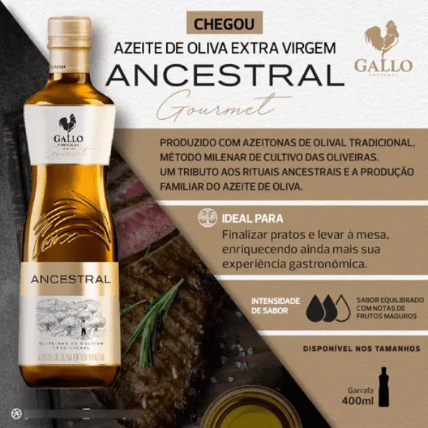 Azeite Extra Virgem Gallo Ancestral Gourmet - 400ml - Imagem 2