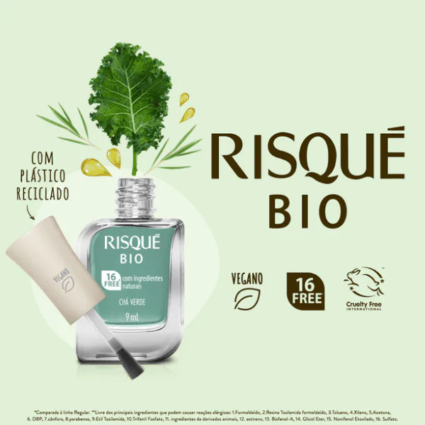 Esmalte Risqué Bio Chá Verde - 9ml - Imagem 5
