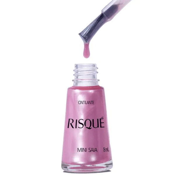 Esmalte Risqué Rosa Cintilante Mini Saia - 8ml - Imagem 3