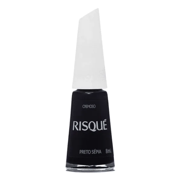Esmalte Risqué Preto Cremoso Preto Sépia - 8ml