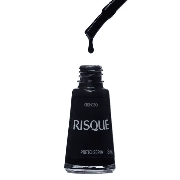 Esmalte Risqué Preto Cremoso Preto Sépia - 8ml - Imagem 3