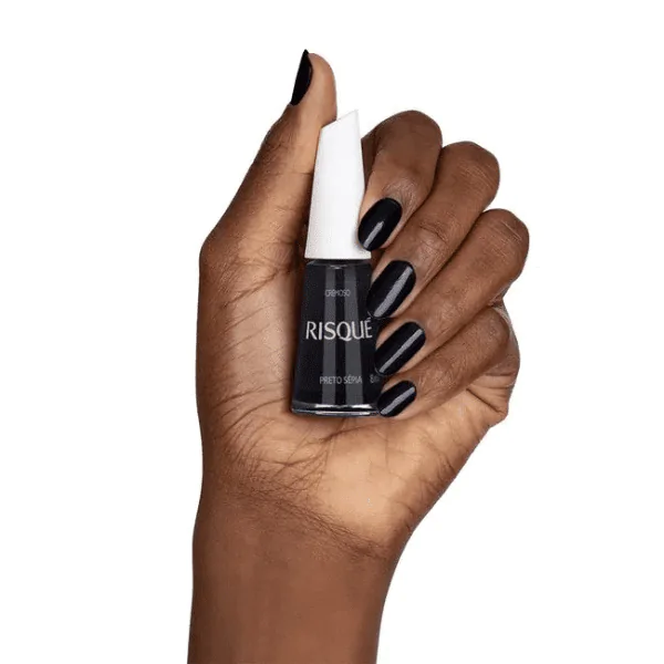 Esmalte Risqué Preto Cremoso Preto Sépia - 8ml - Imagem 8