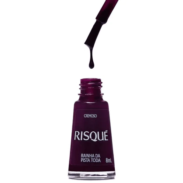 Esmalte Risqué Vinho Cremoso Rainha Pista Toda - 8ml - Imagem 3