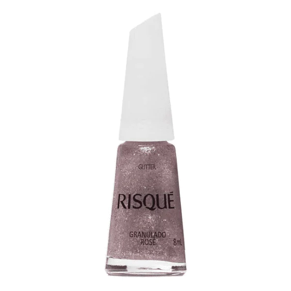 Esmalte Risqué Glitter Granulado Rosé - 8ml