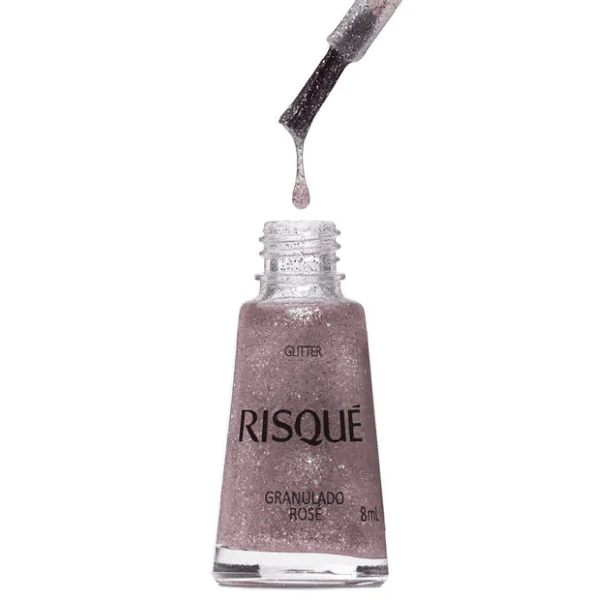 Esmalte Risqué Glitter Granulado Rosé - 8ml - Imagem 3