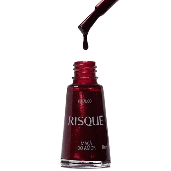 Esmalte Risqué vermelho Metálico Maçã do Amor - 8ml - Imagem 3