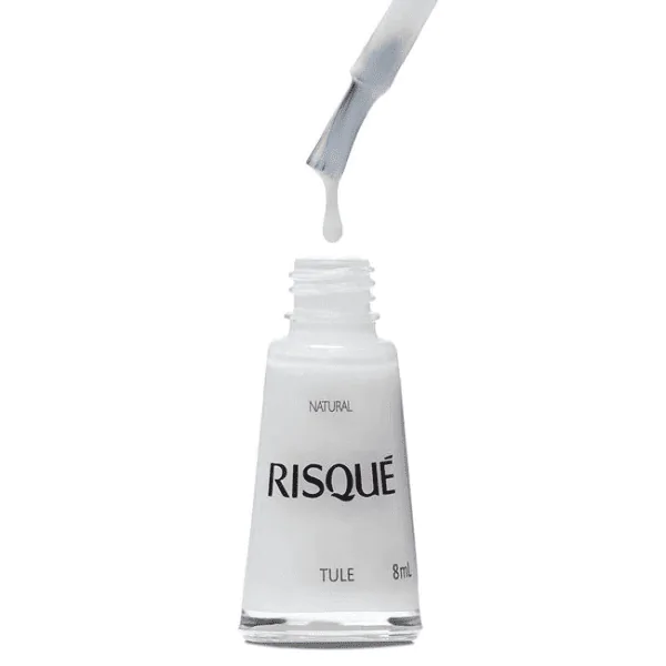 Esmalte Risqué Branco Natural Tule - 8ml - Imagem 3