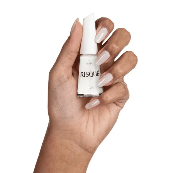 Esmalte Risqué Branco Natural Tule - 8ml - Imagem 8