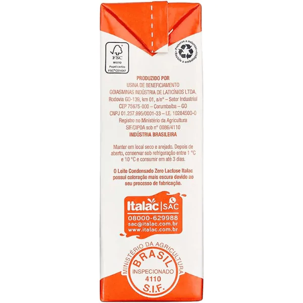 Leite Condensado Italac Zero Lactose - 395gr - Imagem 3