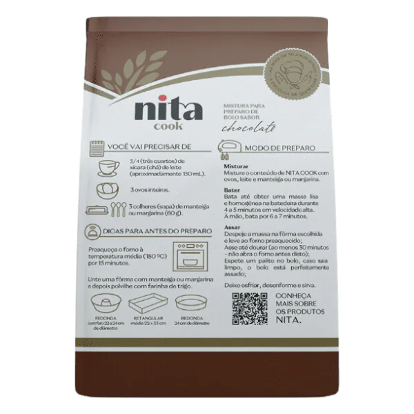 Mistura Pronta de Bolo Nita Chocolate  - 450gr - Imagem 3