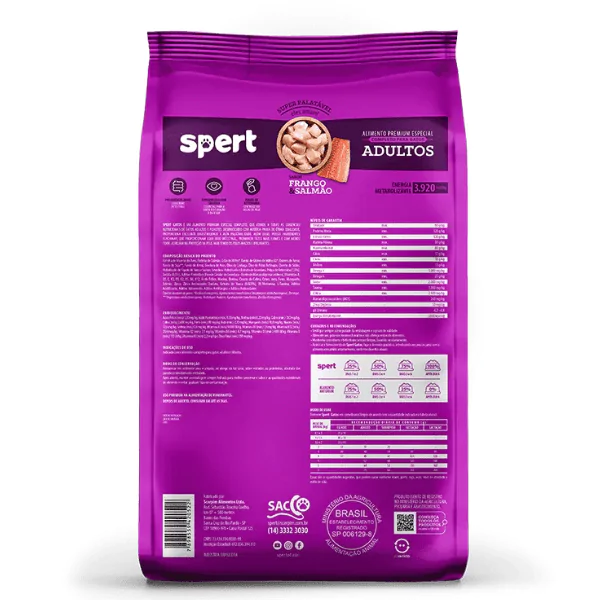 Ração Spert Gatos Adultos/Filhotes Frango/Salmão - 1Kg - Imagem 2