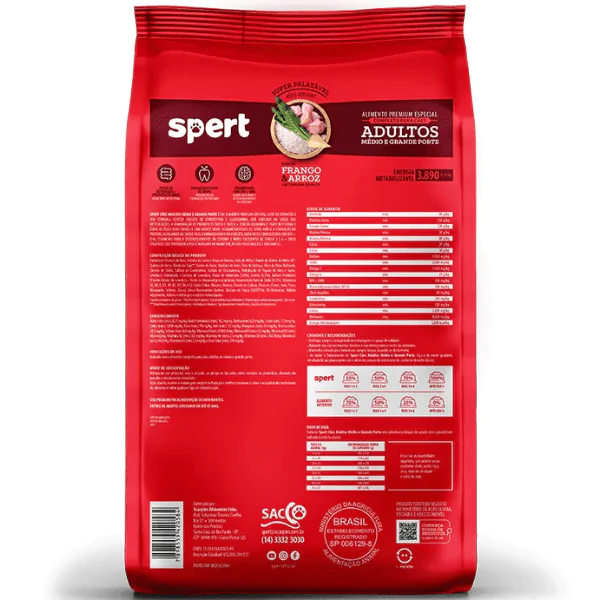 Ração Spert Porte Médio/Grande Frango/Arroz Granel - 500gr - Imagem 2