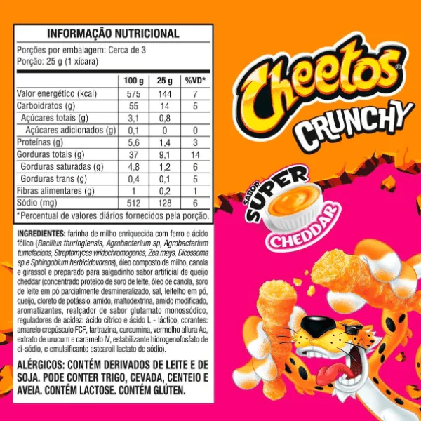 Salgadinho Cheetos Crunchy Super Cheddar - 48gr - Imagem 2