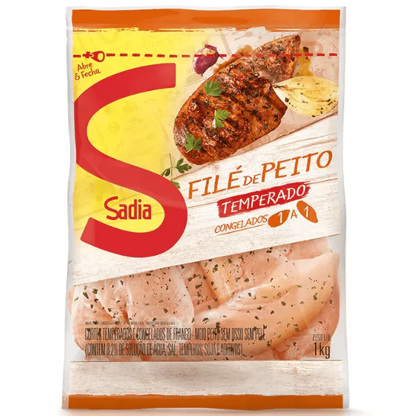 Filé de Peito Temperado Sadia 1a1 - 1Kg - Imagem 1
