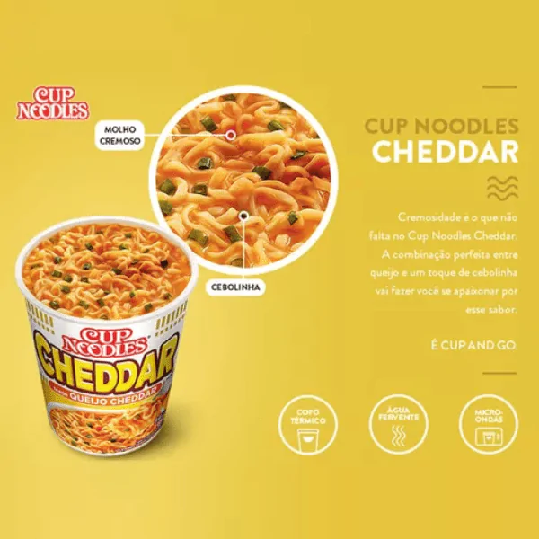 Cup Noodles Nissin Cheddar - 72gr - Imagem 2