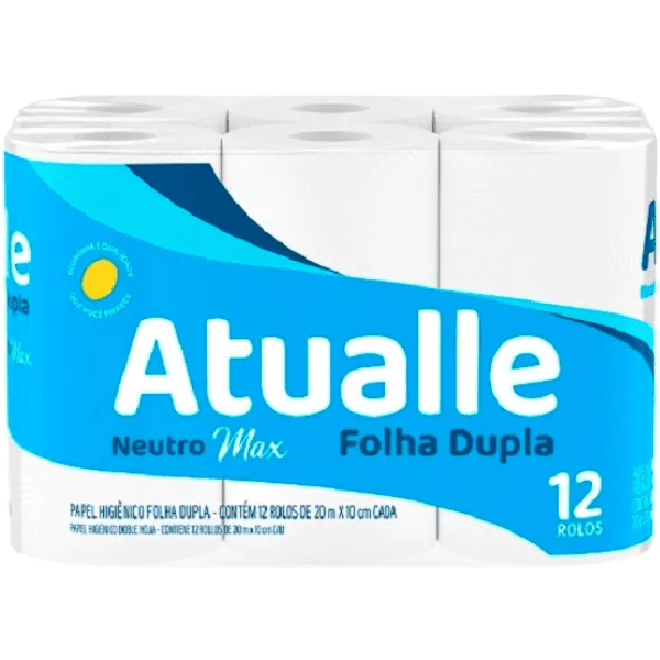 Papel Higiênico Atualle Folha Dupla 20m - 12und - Imagem 1