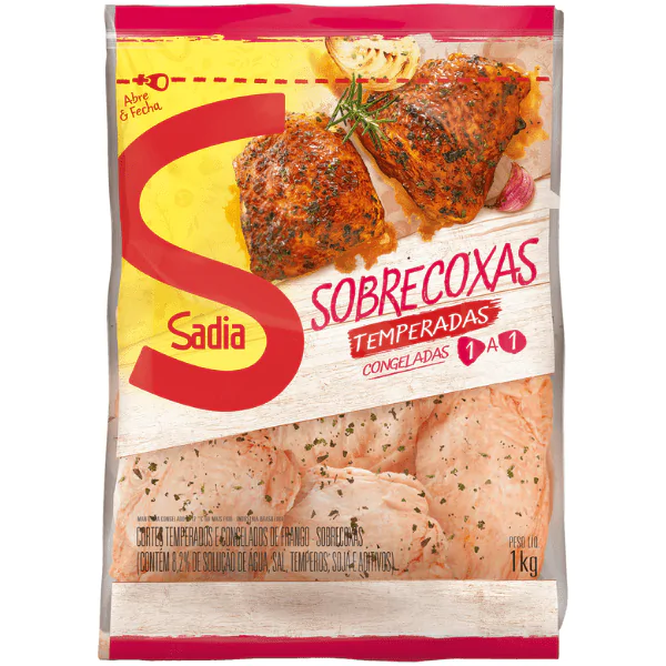 Sobrecoxa de Frango Temperada 1a1 Sadia - 1kg - Imagem 1