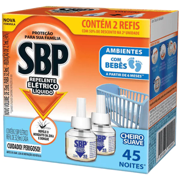 Repelente Elétrico SBP Baby Suave refil - 2und - Imagem 1
