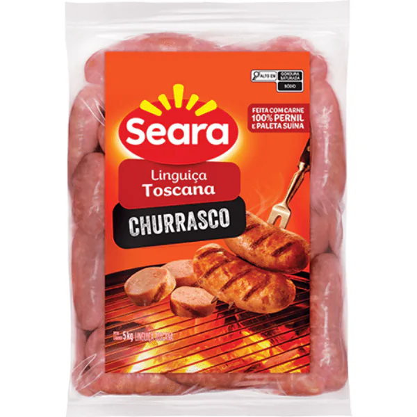 Linguiça Toscana Churrasco Seara - 700gr-1 Linguiça Toscana Seara Churrasco - 600gr - Imagem 1