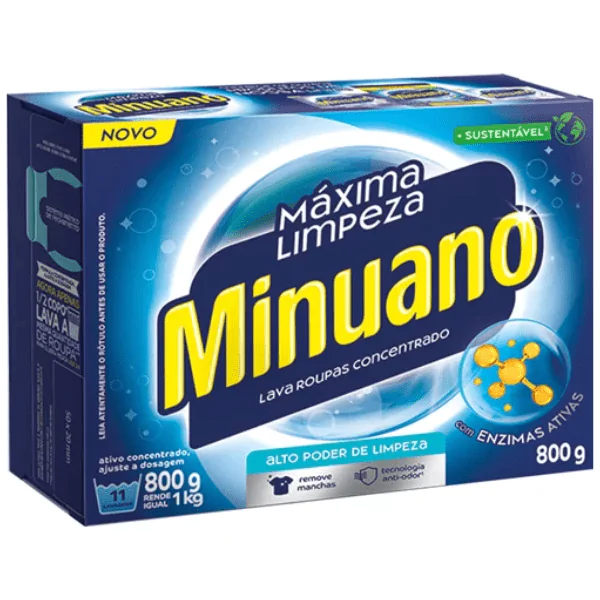 Sabão em Pó Minuano Máxima Limpeza - 800gr - Imagem 1