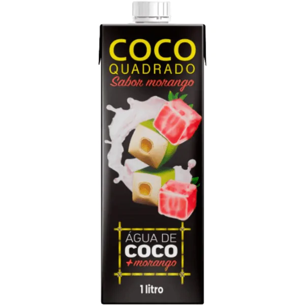 Água de Coco Quadrado Morango - 1L