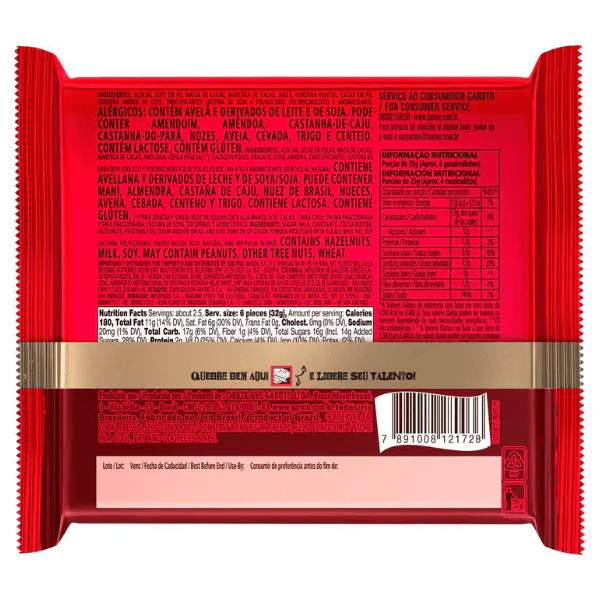 Chocolate Talento Avelãs - 85gr - Imagem 2