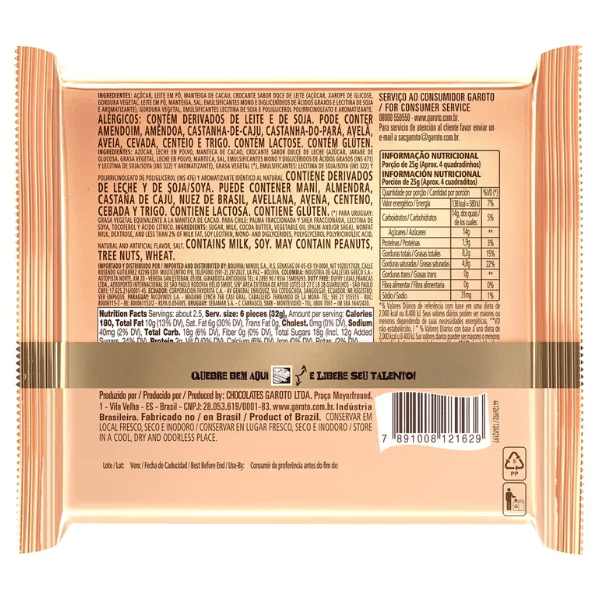 Chocolate Talento Branco Doce de Leite - 85gr - Imagem 2
