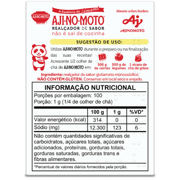 Realçador de Sabor Aji-No-Moto Refil - 100gr - Imagem 3