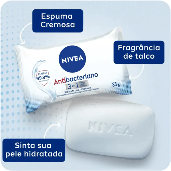 Sabão em Barra Nivea Antibacteriano 3 em 1 - 85gr - Imagem 3