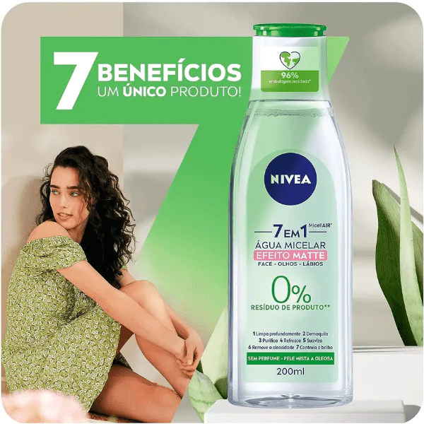Água Micelar Nivea 7 em 1 Efeito Matte - 200ml - Imagem 4