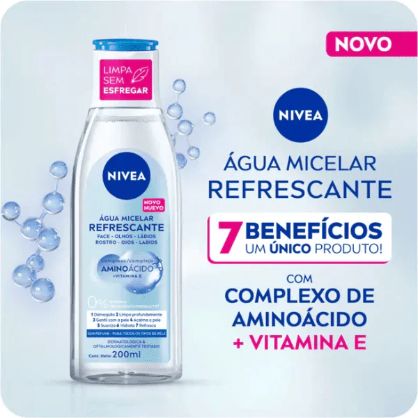 Água Micelar Nivea Refrescante Aminoácido - 200ml - Imagem 2