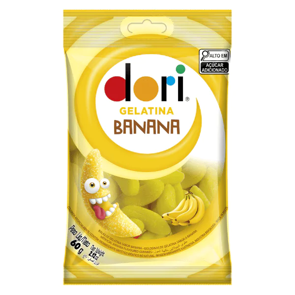 Bala Gelatina Dori Banana - 60gr-1 Bala Gelatina Dori Banana - 60gr - Imagem 1