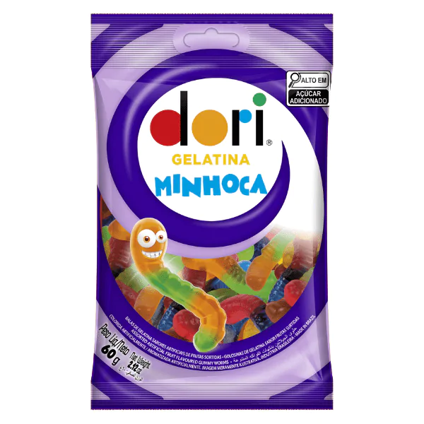 Bala Gelatina Dori Minhoca - 60gr - Imagem 1
