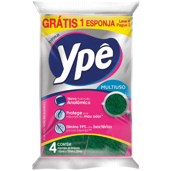 Esponja de Limpeza Anatômica Ypê - 4und